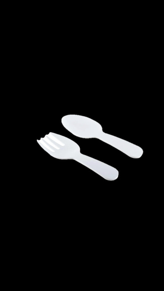- Couverts A Salade Blanc En Melamine 27X9.5X1Cm