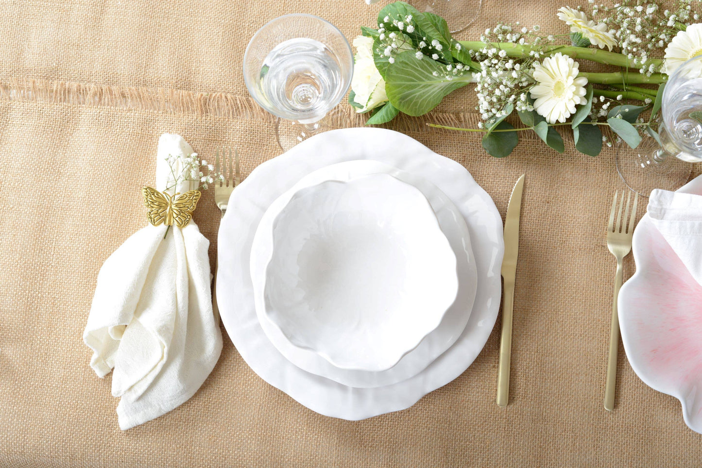 - Assiette Creuse Blanche En Melamine