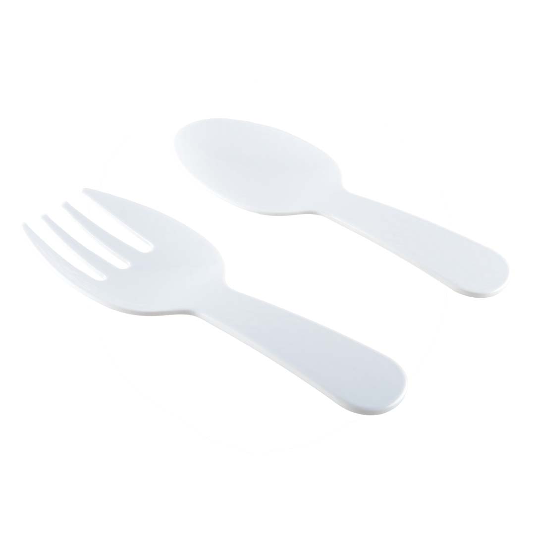 - Couverts A Salade Blanc En Melamine 27X9.5X1Cm